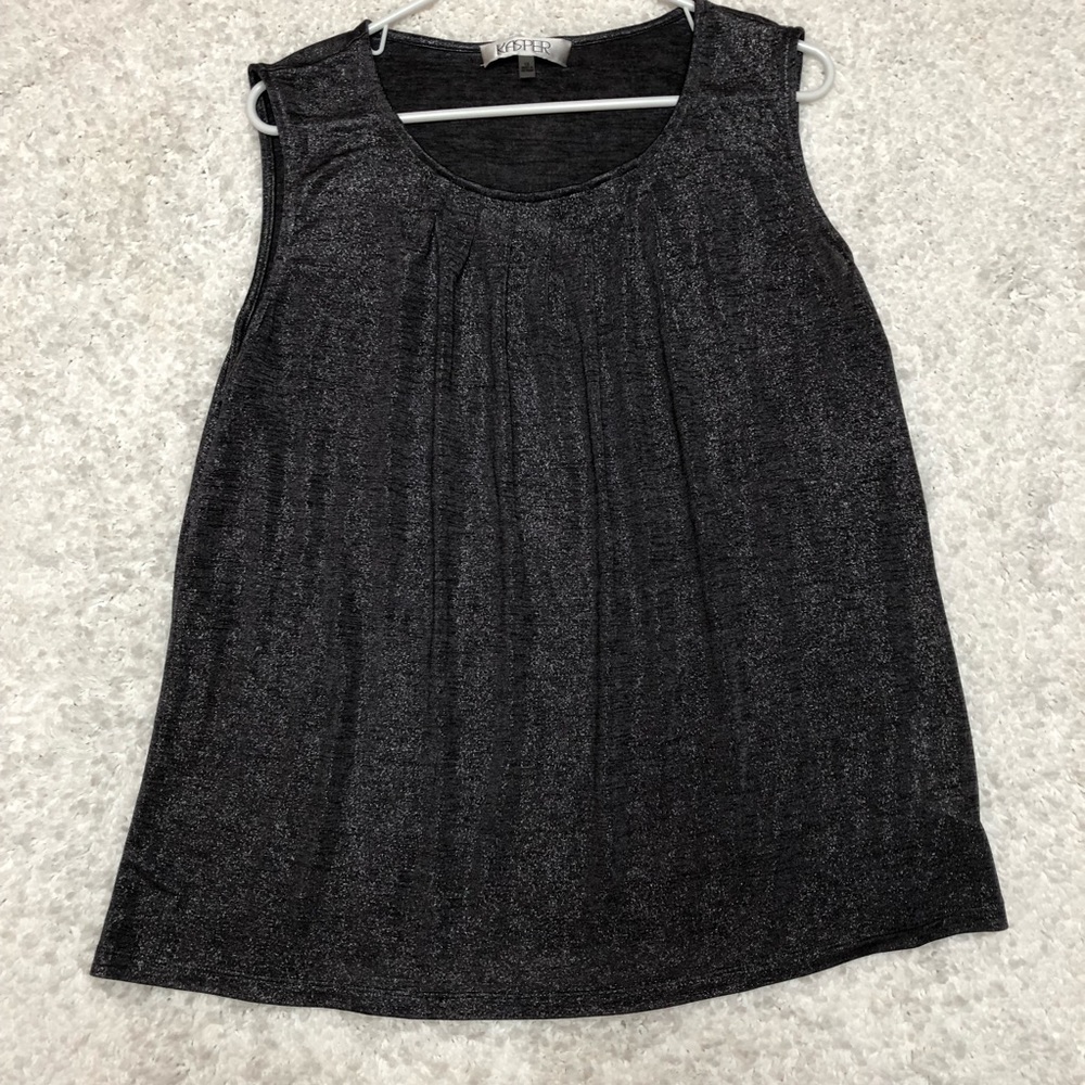 Kasper 1X nwot grey shimmering sleeveless top